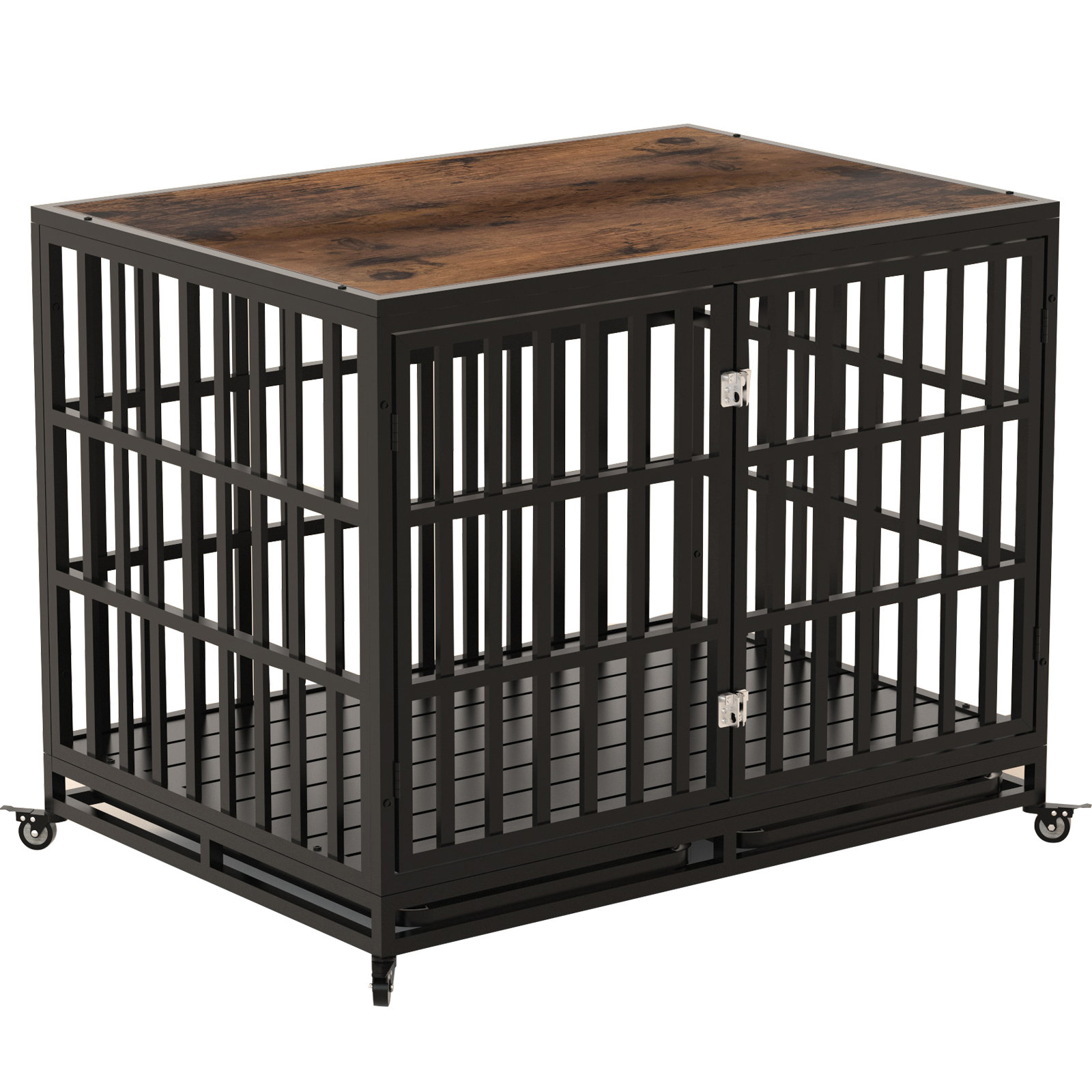 Tucker Murphy Pet Heavy Duty Dog Crate 42 Inch Dog Crate Furniture For Medium Large Dogs Wooden Thickened Dog Cage Kennel Decorative Pet House Indoor Reviews Wayfair